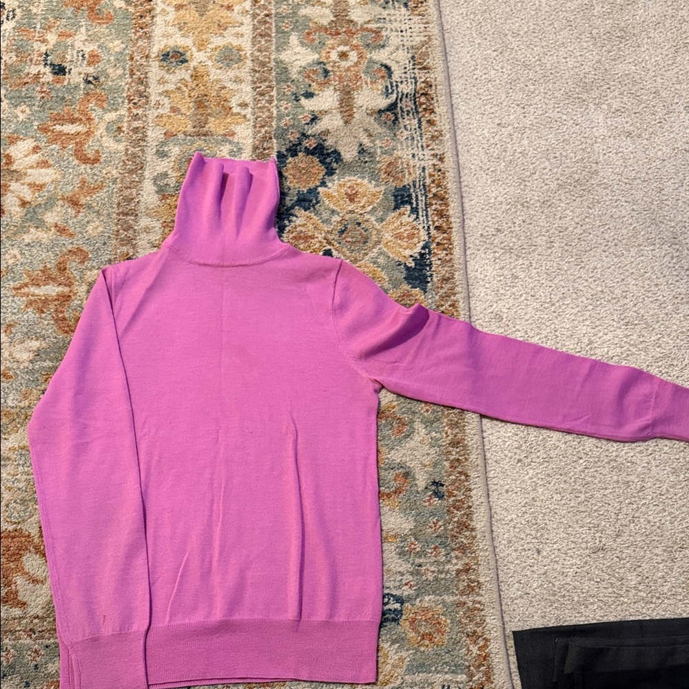 J. Crew Bright Pink Turtleneck Sweater